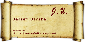 Janzer Ulrika névjegykártya